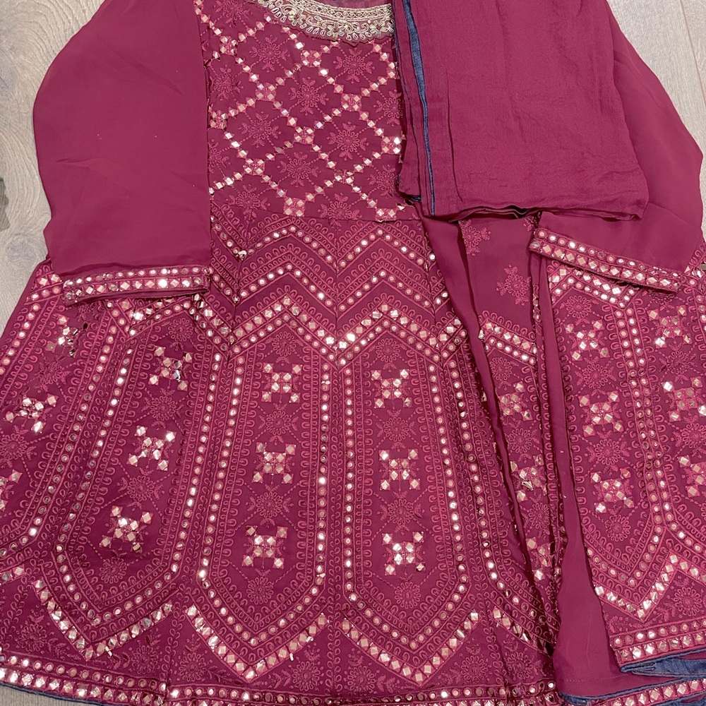 Purple Indian Sharara Suit - brand new